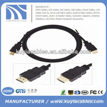 NUEVO cable negro del PREMIO del PREMIUM HDMI Cable M / M del varón Cable video del cable HDTV plateado oro 5FT 1.5m